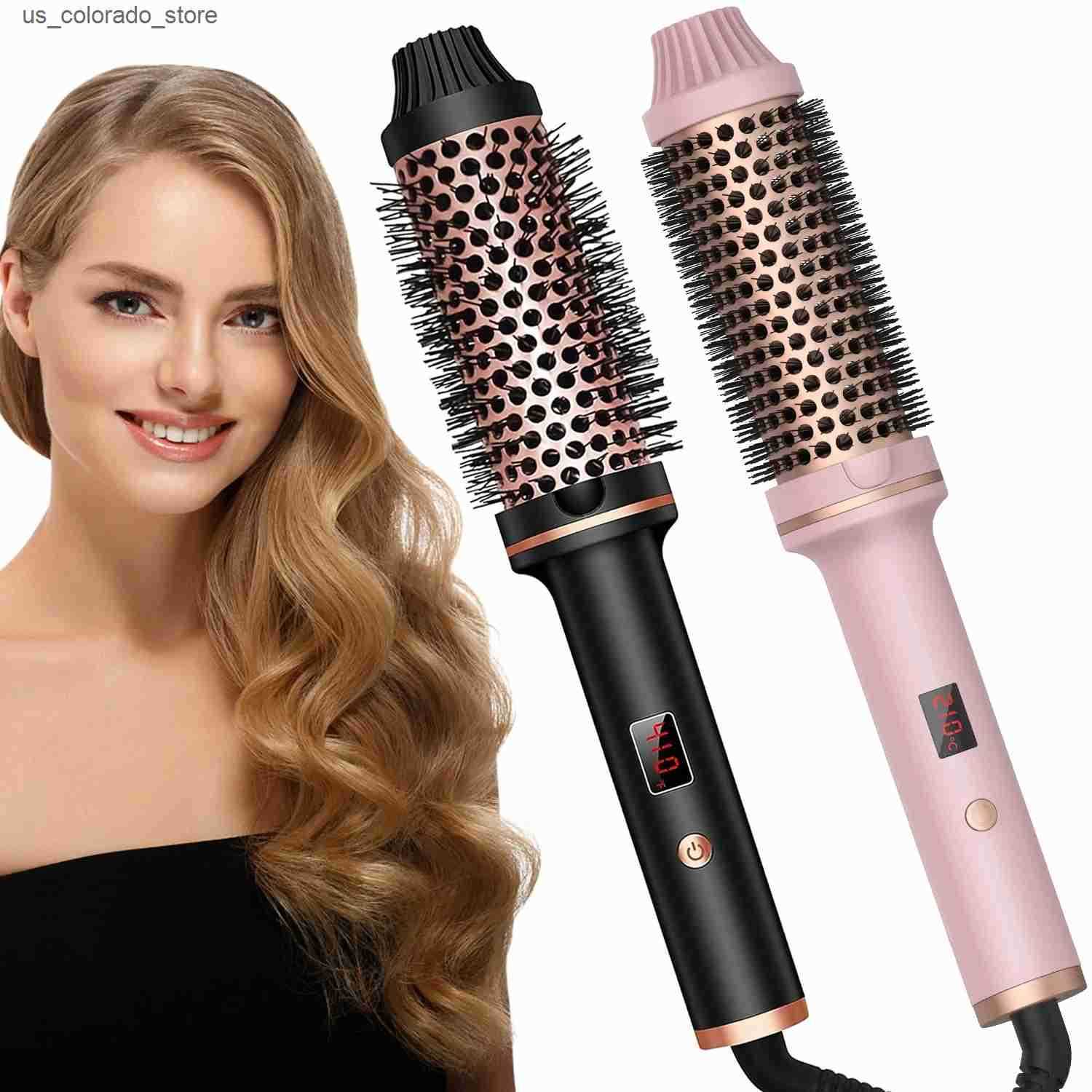 Electric Hair Brushes 3 In 1 Ionic Hair Curler Straightener Electric Hair Brushes Hot Comb Professional Curling Iron Heated Anti-Scald Thermal Brush
