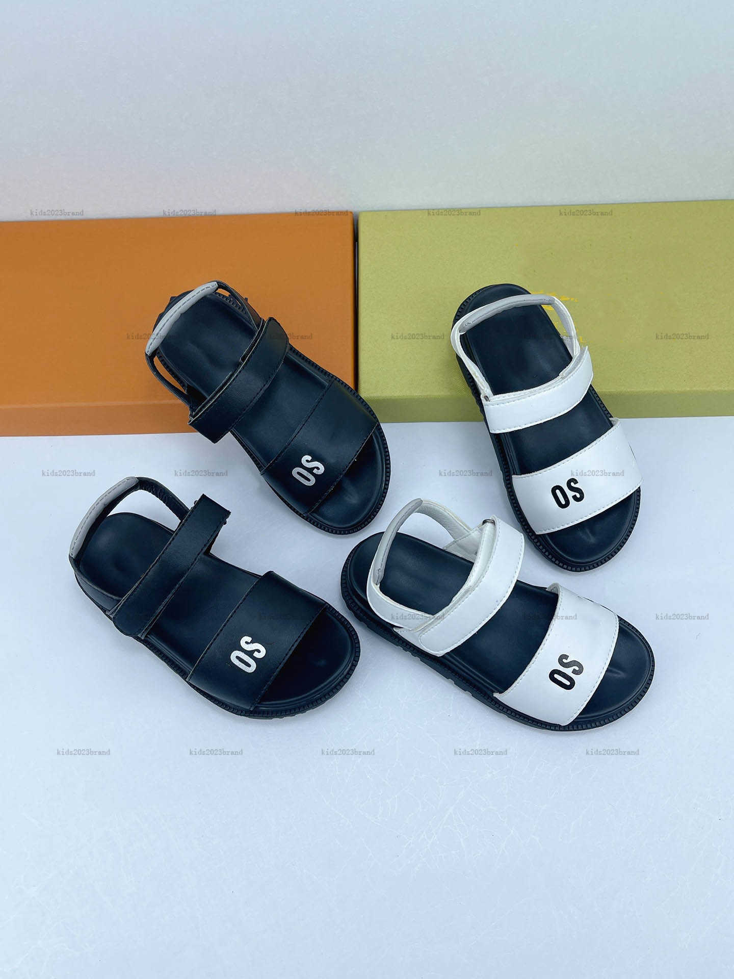 New baby Sandals Color blocking letter print Kids Slippers Cost Price Size 26-35 Including box high quality Child shoes