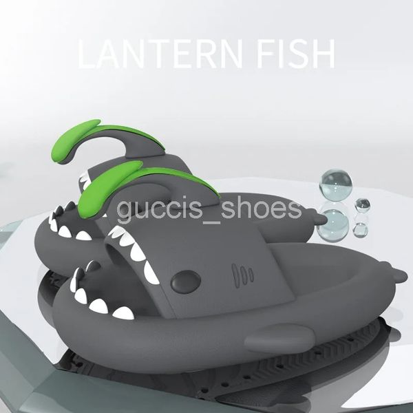Luminous Shark Slippers Women Men Fashion Outdoor Lantern Fish Slides Summer Beach Flip Flops Couples Sandals Shark Slides
