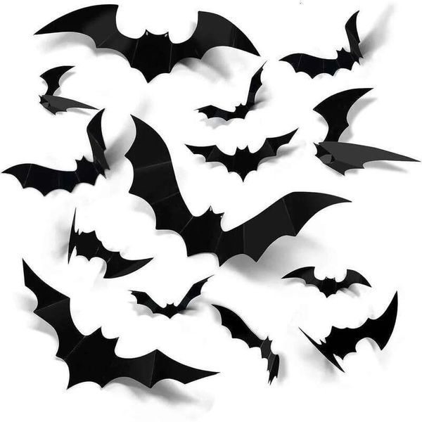 12Pcs Halloween 3D Bat Wall Stickers Decoration Furniture Windows Yard Outdoor Lawn Ghost Party Decor 1