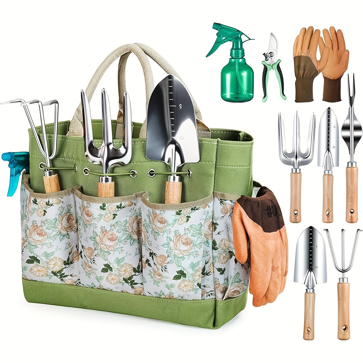 TEMU Christmas Gifts For Women & Gardening Enthusiasts, Gardening Tools 9-piece Heavy Duty Gardening Hand Tools With Fashion And Durable Garden Tools