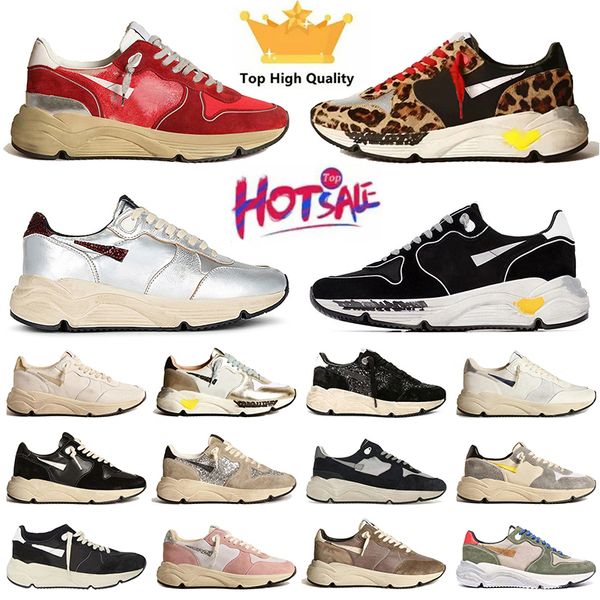 Luxury Wholesale Running Sole Designer Casual Women Mens Shoes Italy Brand Handmade Mesh Classic black Suede Leather Sneakers Gold glitter S