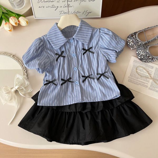 Girls&#039; Designer Skirts: Preppy Style Tops and Skirt Sets for Children (90-140cm)