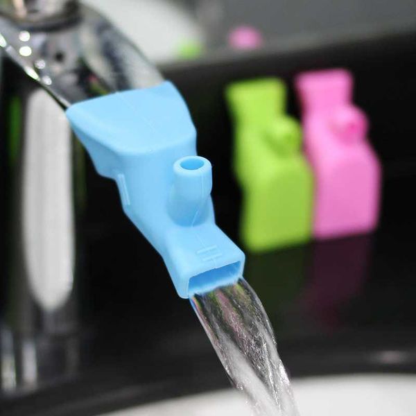 Kitchen Faucets 2PCS High Elastic Silicone Water Tap Extension Sink Children Washing Device Bathroom Kitchen Sink Faucet Guide Faucet Extend