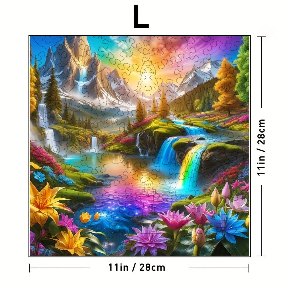 TEMU Colorful Landscape Wooden Puzzles, Suitable For Challenges, Family , Corporate