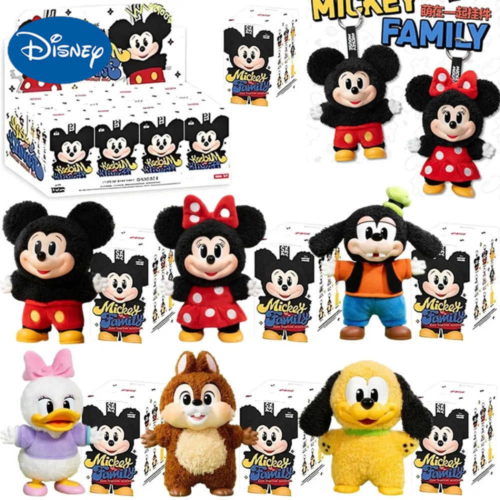 Disney Mickey Family Cute Together Keychain Series Blind Box Vinyl Doll Anime Figure Decoration Collection Kid Gift W250724