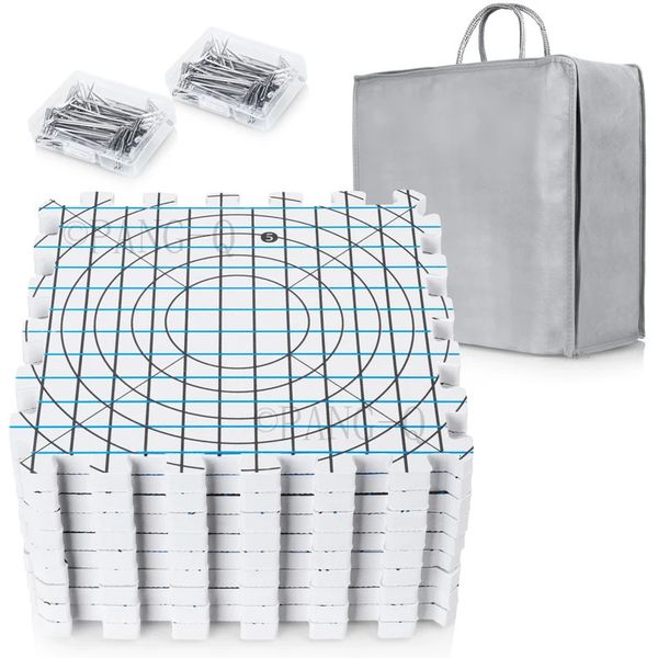 Carpet Blocking Mats for Knitting 9 PCS Crochet with Pins Knit Blocker Sewing Tools Interlocking Foam Tiles 231024
