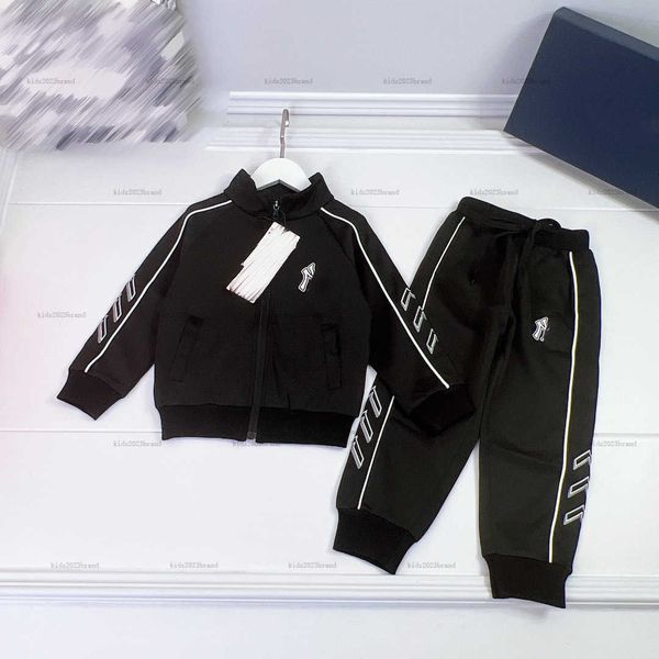New Baby tracksuits kids designer clothes Child Zipper Jacket Sets Size 110-160 CM Chest logo patch standing collar jacket and sports pants