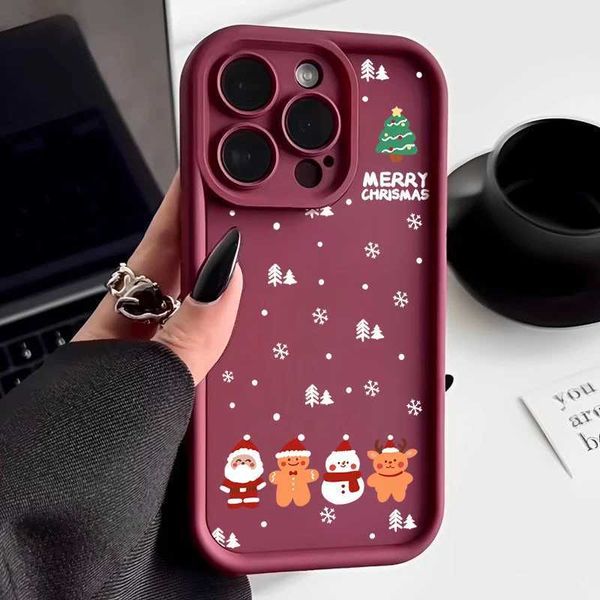 Merry Christmas Soft TPU Phone Case Suitable for iPhone 15 16 Pro Max 14 Plus 13 12 11 Pro Max 7 8 XR X XS Shockproof Phone Cover New Years