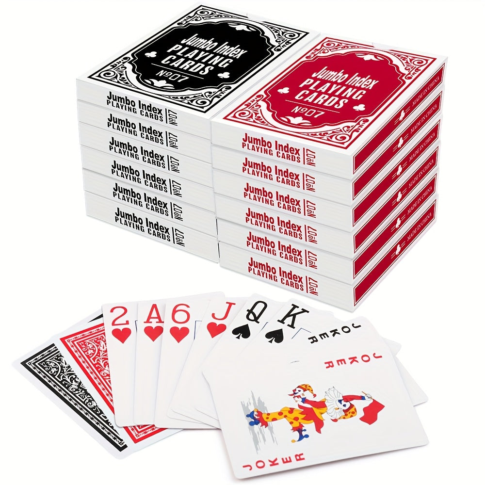 TEMU Playing Cards, Large Print, 12 Decks Of Cards (6 Black 6 Red), Jumbo Index, Size, , Blackjack, Euchre Cards Games, Christmas Party Games
