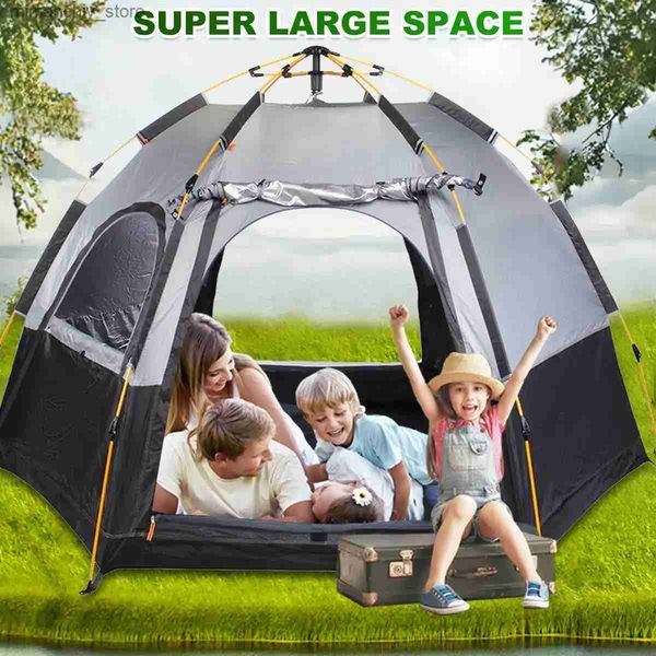 Tents and Shelters 4 Person Automatic Camping Tents Thick Rainproof Waterproof Family Outdoor Instant Setup Tent with Carring Bag Portab Ten