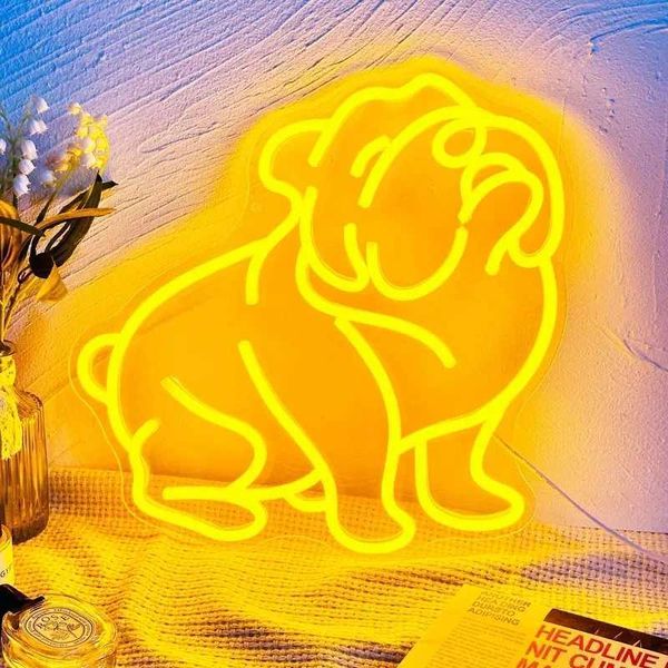 New Arrival Dimmable LED neon sign for dogs used for wall decoration cool little dog neon sign USB powered animated light sign for dog enthu