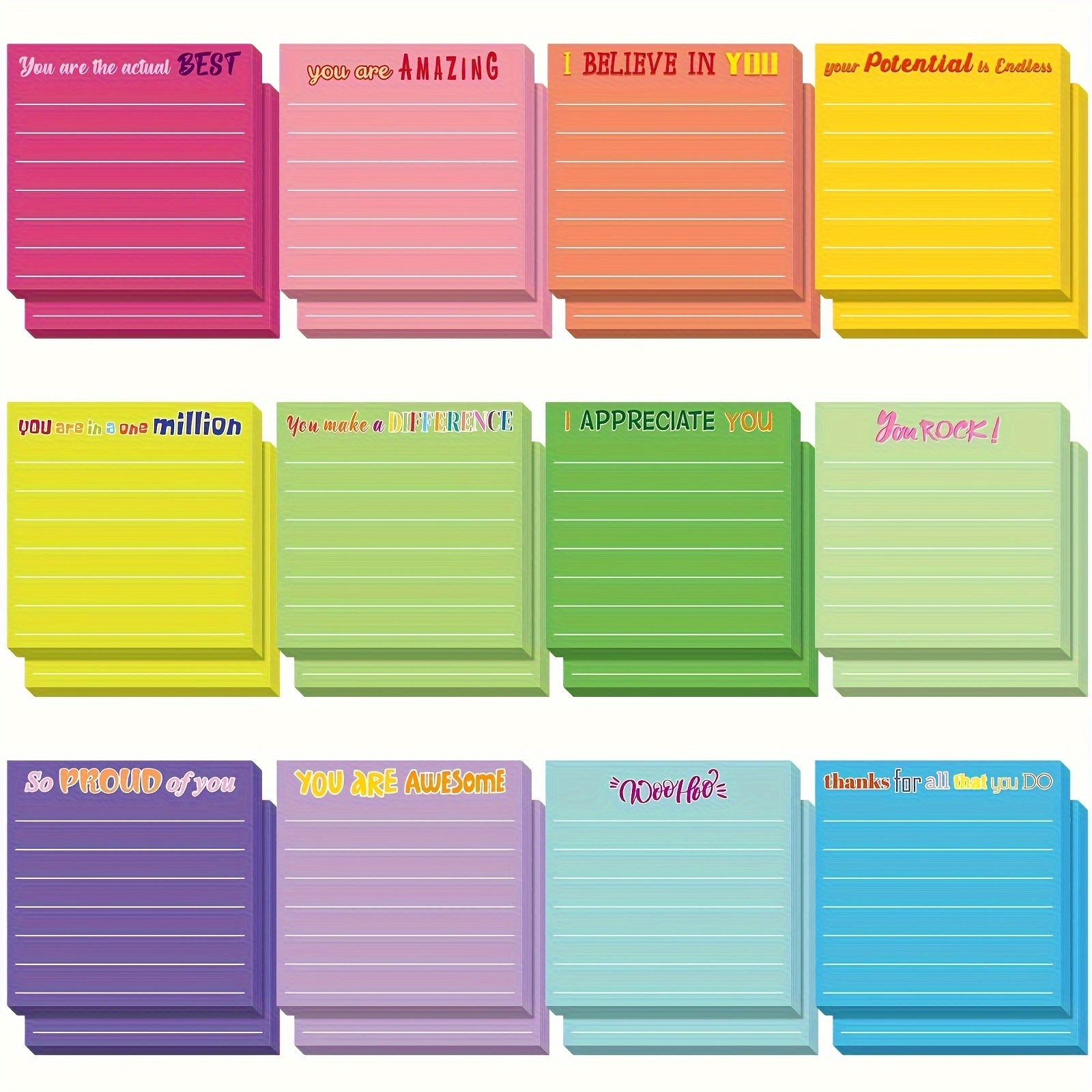 TEMU 12 Linear Self-help Notes Appreciation And Motivation, Ideal Colleague, Nurse, Teacher Gift-office And School Supplies Self-help Notebooks And