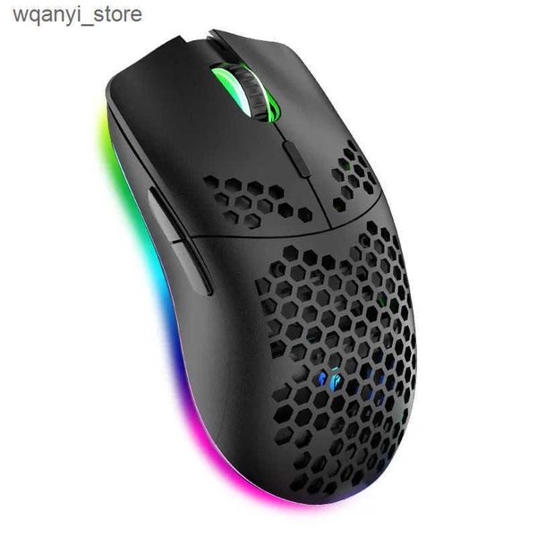 Mice XYH80 Hollow-out Honeycomb 2.4GHz Wireless Gaming Mouse 4 Gear 3200 DPI RGB Lighting Mice for PC Laptop L240910