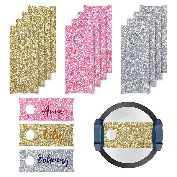 1 set di ciondoli per calici da vino in acrilico glitterato