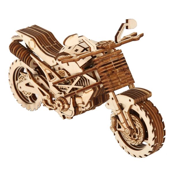 motorcycle Model DIY 3D Wooden Puzzle Building Block Kits Assembly Toy Birthday Gift For Kids Adt He DecorT250118