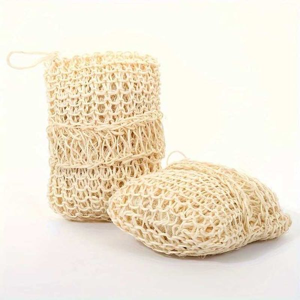 2pcs Natural Sisal Exfoliating Bath Sponge Scrubber Eco-Friendly Alcohol-Free Shower Loofah Power-Free Gentle Skin Care BiodeT250115