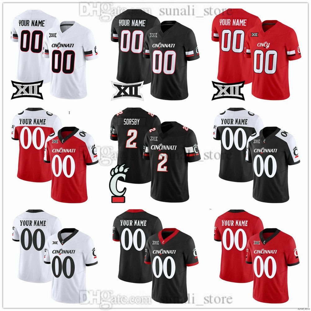 2026 Men&#039;s College Bearcats Football Jersey 9 Desmond Ridder 8 Xzavier Henderson 87 Travis Kelce 1 Sauce Gardner 16 Brady Lichtenberg 2 Dontay