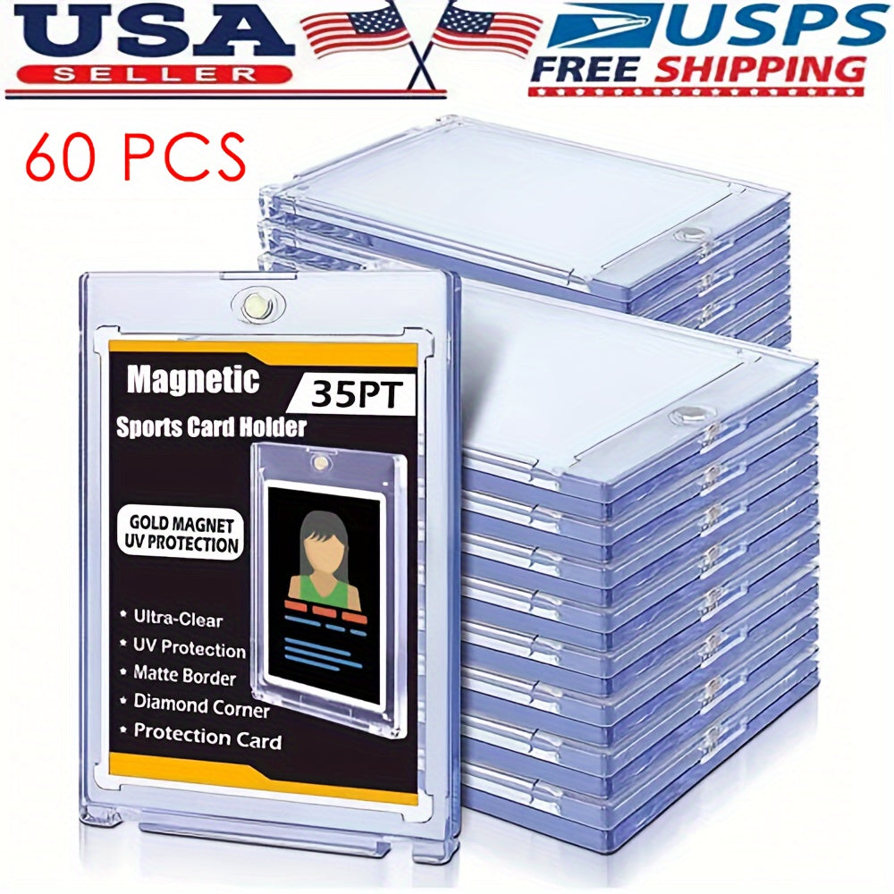 TEMU 30pcs Magnetic Trading Sports Card Holders 35pt Protection Gift