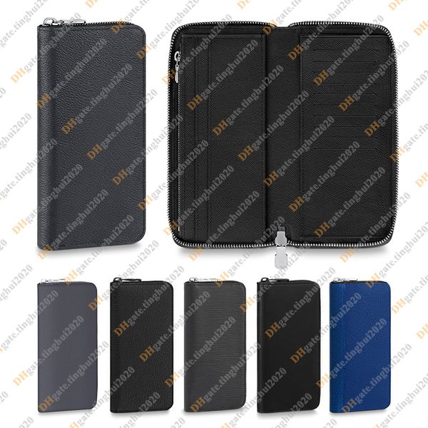 Men Fashion Casual Designer Luxury Zipper Vertical Wallet Key Pouch Credit Card Holder Coin Purse TOP Mirror Quality M62295 M80505 M69047 Bu