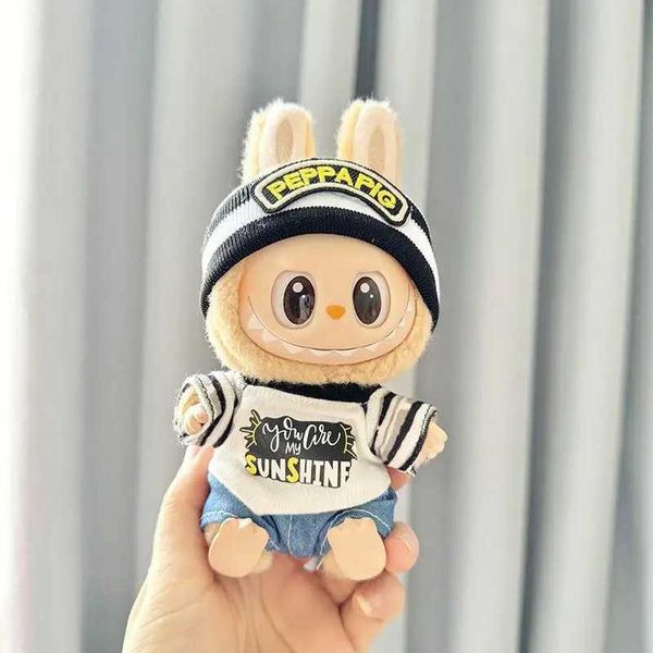 2025 Doll Accessories For 17cm labubu keychain Labubu pendant baby clothes irregular trend shirt set Dolls Accessories Cute Decoration