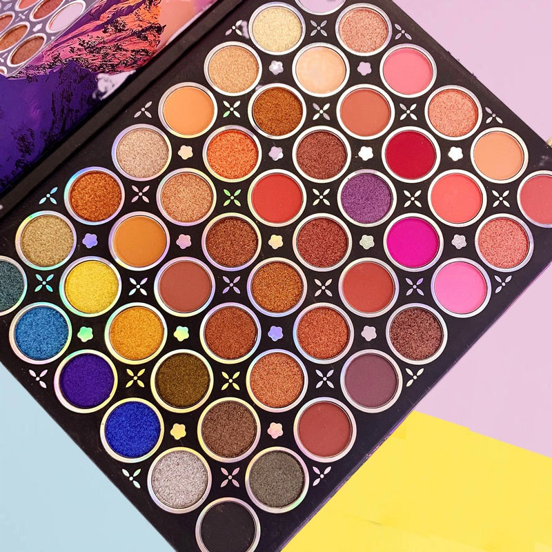 Highly Pigmented Matte Shimmer Eye Shadow Makeup Palette 48 Colors Blendable Eyeshadow Palette Shimmery Eye Pressed Powder Cosmetics