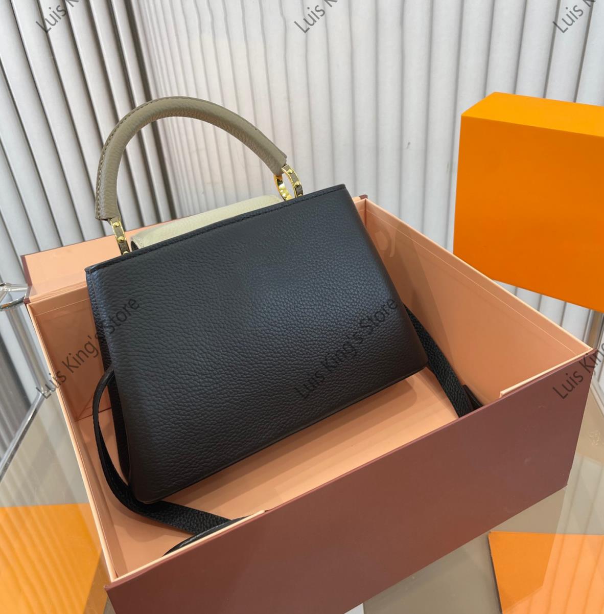 7A Capucines Designer Bag Color Match Graceful Bag Cross Body Bag Taurillon Leather First Layer Cowhide Lychee Grain Luxurys Handbag