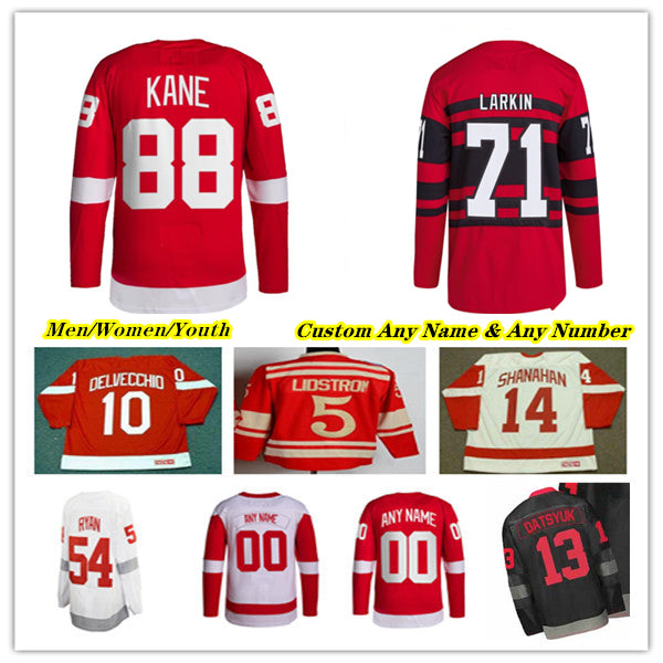 Detroit Hockey Dylan Larkin Jersey Patrick Kane Alex DeBrincat Lucas Raymond Moritz Seider Shayne Gostisbehere J.T. Compher James Reimer Steve Yzerm