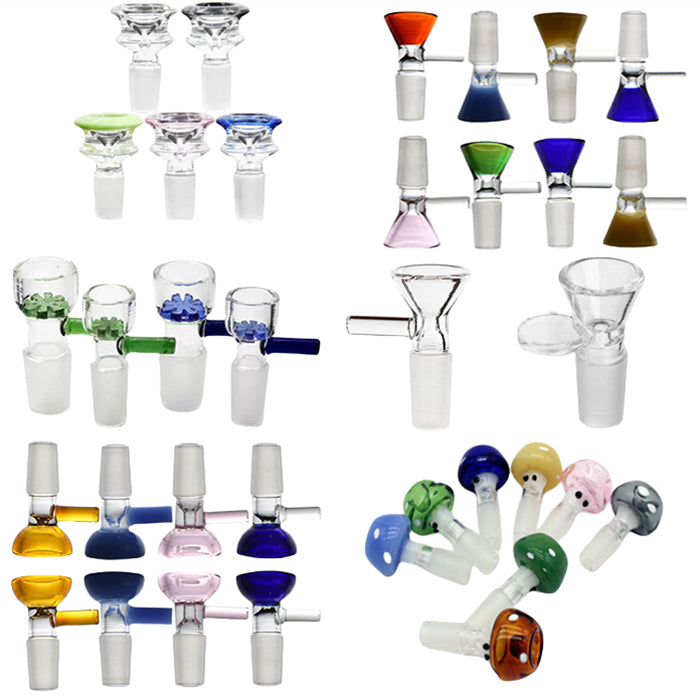 10mm 14mm 18mm Slide Glass Bowls Colorful Smoking Accessories Snowflake Filter Bong Bowl With Honeycomb Screen For Bongs Hookahs Dab Oil Rigs Water