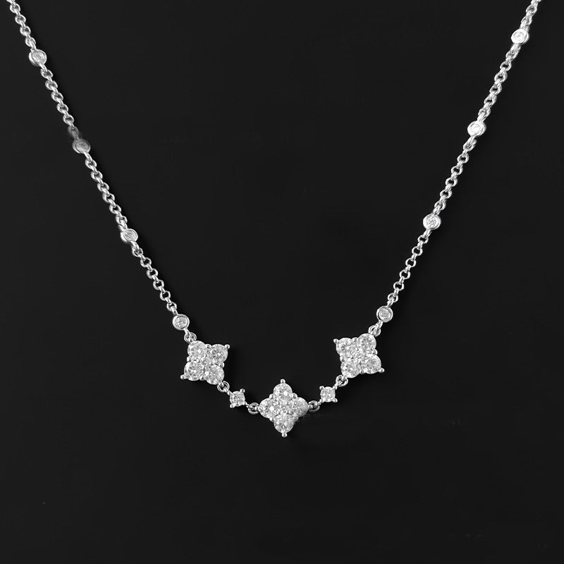 A top brand luxury clover designer necklace bracelet women nice charm white shine crystal diamond sailormoon silver bracelets choker necklaces jewel