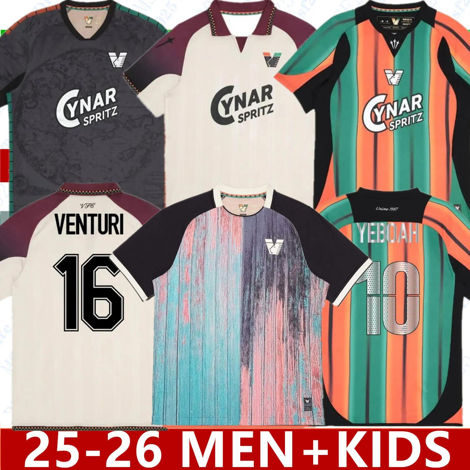 25 26 Venezia FC soccer Jerseys home ARAMU FORTE 2025 2026 PERETZ HEYMANS POHJANPALO away third MARIANO Johnsen MAZZOCCHI FOOTBALL shirts long sleev