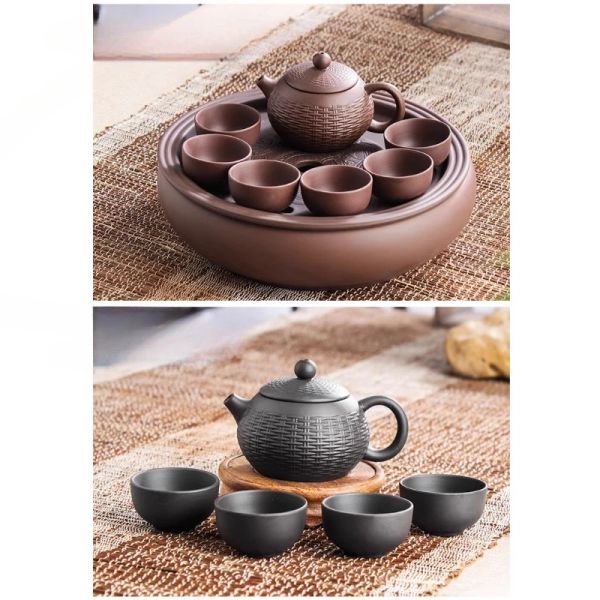 Black Clay Teapot with Ball Hole Filter Kettle, Archaize Tea Pot, Drink Puer, Ceremony Supplies, Teaware Drinkware Set, 250ml