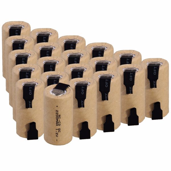 Quality Screwdriver Electric Drill SC Batteries 1.2V 2200mah Sub C Ni-Cd Rechargeable Battey With Tab Power Tool NiCd SUBC Cells
