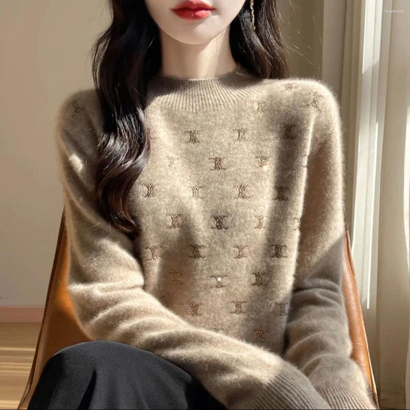 Women&#039;s Sweaters Women Clothes Fashion Turtleneck Temperament Bottoming Shirt Loose All-match Knitting Pullovers Autumn Winter Letter