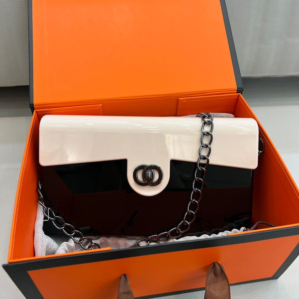 Fashion Banquet Bag Women Luxury Crossbody Bag Designer Shoulder Bag Acrylic Box Banquet Bag Handbag Mirror Material Classic CF Metal Chain
