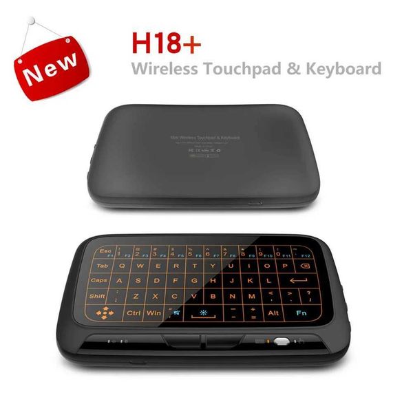 H18 Mini Full Touch Screen 2.4GHz Air Mouse Touchpad Backlight Wireless Keyboard Plug And Play Smart QWERTY Keyboard for IPTV M240907