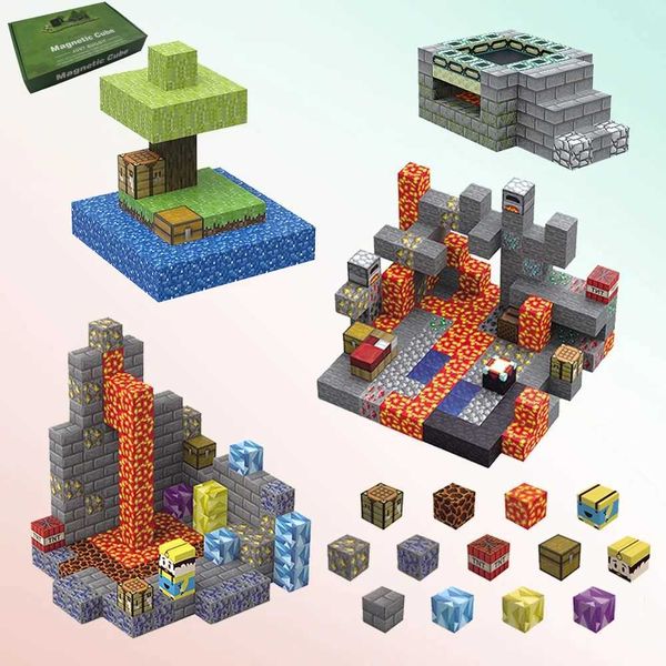 Magnetic Blocks Magnetic Blocks-Build Mine Magnet World Set for Boys Girls Age 3+ Good For Imagination Games Ideal Christmas Birthday Gifts