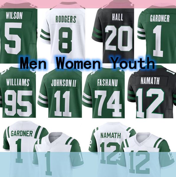 Joe Namath Joe Klecko 8 Aaron Rodgers Breece Hall Garrett Braelon Allen Quinnen Williams Ahmad Sauce Davante Adams Allen Lazard Jamien Sherw