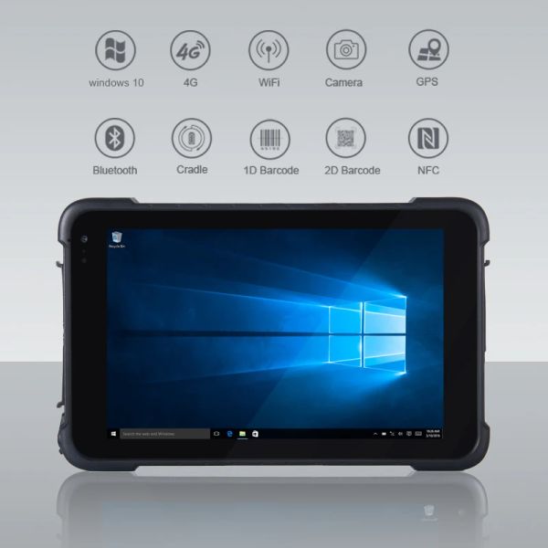 RUGLINE Windows 10 Waterproof IP67 Industrial Tablet 4G RAM 64G ROM Barcode Scanner Rugged PC