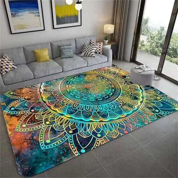 Home Colorful Star Sky Mandala Big Carpet Living Room Floor Mat Girl Bedroom Rug Bathroom Mat Doormat Decoration Chambre FemmeXJ241101