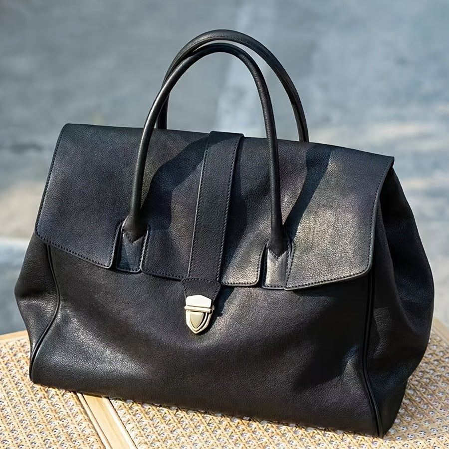 TEMU Stylish Black Tote Bag With Tassel Detail - Large Capacity, Lightweight For Travel & Commuting - In Coffee, Light Brown, Black