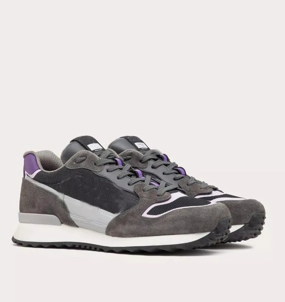 Top Brand Men Pace Low Top Sneaker Shoes Split Leather Fabric & Calfskin Rivets Skateboard Walking Party Wedding Dress Comfort Sports EU38-4