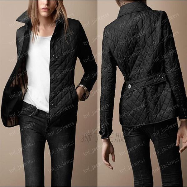 Winter Jacket Women Quilted Coat Plus Size Overcoat Women Lapel Top Autumn Winter Jacket Classic Plaid Blazer Street Clothing Cotton Fashion