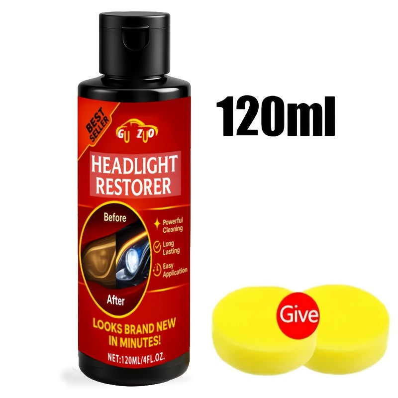 TEMU Headlight Restoration Kit 2x120ml Whitening & Protection, Car Gadgets, Car Parts, Headlight Coating, Headlight Repair Polish, Headlight Restore,