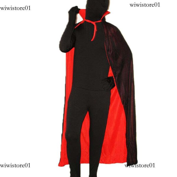 Black Red Vampire Cloak Cape Stand-Up Collar Long Robe Women Men Halloween Vampires Grim Reaper Party Cosplay Costume Edd