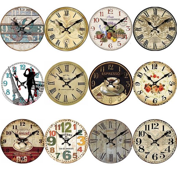Wall 12 inch creative density board silent clock