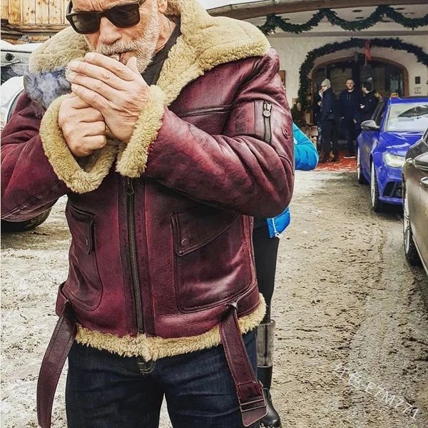 Mens Jacket Thickened Lined Autumn Winter Mens Lamb Jacket Thicken Wool Warm Parka Outerwear Male Retro Fur Locomotive Zipper 241216