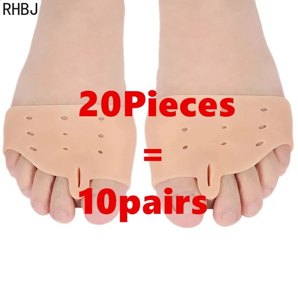 RHBJ 20piece=10pair Hallux Valgus Gel Ortics Bunion Corrector Forefoot Pad Silicone Foot Care Tools Splitter Toe Straightener 241224