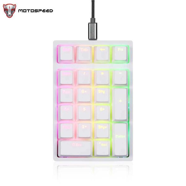 Motoseed K24 mechanical numeric keyboard white heat exchange switch wired keyboard Cputer numeric keyboard 21 keys with driver Y241126