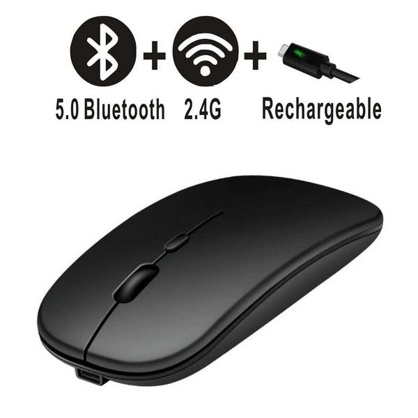 New Bluetooth+2.4 USB Mouse Rechargeable Wireless Dual Mode 5.0 Silent Computer gaming Ergonomic Mouse for PC Laptops Y240820